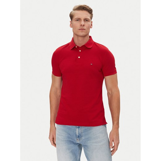 Tommy Hilfiger Polo 1985 MW0MW17771 Czerwony Slim Fit ze sklepu MODIVO w kategorii T-shirty męskie - zdjęcie 182737278