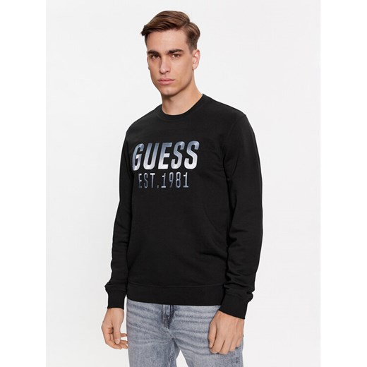 Guess Bluza M4RQ08 KBK32 Czarny Regular Fit ze sklepu MODIVO w kategorii Bluzy męskie - zdjęcie 182737296