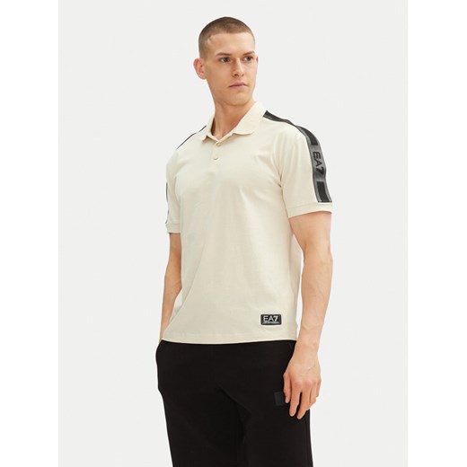 EA7 Emporio Armani Polo 7M000139 AF10375 U1079 Écru Regular Fit ze sklepu MODIVO w kategorii T-shirty męskie - zdjęcie 182737335