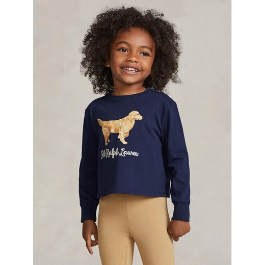 Polo Ralph Lauren Bluzka Ls Dog Tee 312916817001 Granatowy Regular Fit ze sklepu MODIVO w kategorii Bluzki dziewczęce - zdjęcie 182737428