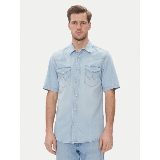 Wrangler Koszula jeansowa Western 112362742 Niebieski Regular Fit ze sklepu MODIVO w kategorii Koszule męskie - zdjęcie 182737617