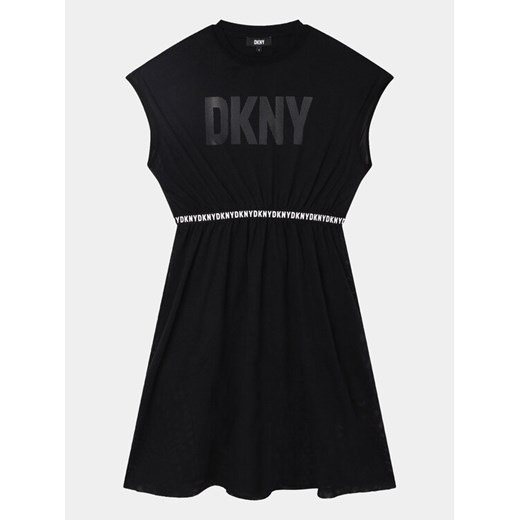 DKNY Sukienka codzienna D32898 D Czarny Regular Fit ze sklepu MODIVO w kategorii Sukienki dziewczęce - zdjęcie 182737646