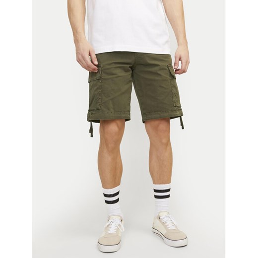Jack&Jones Szorty materiałowe Cole 12253122 Zielony Loose Fit ze sklepu MODIVO w kategorii Spodenki męskie - zdjęcie 182737647