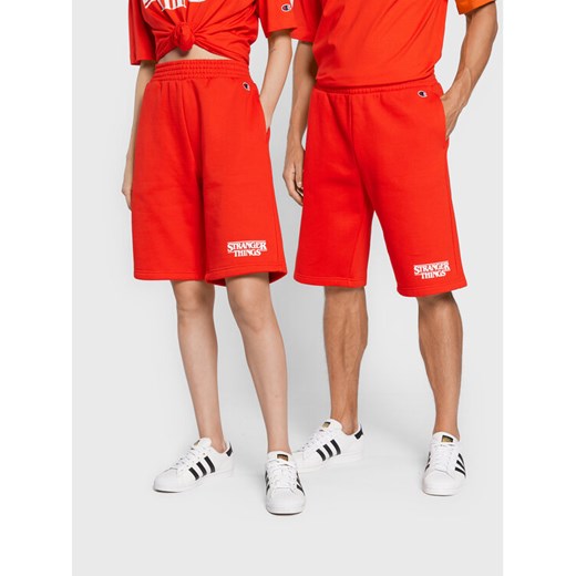 Champion Szorty sportowe Unisex STRANGER THINGS 217782 Czerwony Regular Fit ze sklepu MODIVO w kategorii Spodenki męskie - zdjęcie 182737738