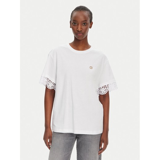 TWINSET T-Shirt 251TT2410 Biały Relaxed Fit ze sklepu MODIVO w kategorii Bluzki damskie - zdjęcie 182737749