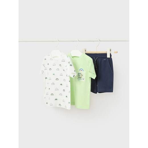 Mayoral Komplet t-shirt, top i spodenki 1645 Kolorowy Regular Fit ze sklepu MODIVO w kategorii Komplety niemowlęce - zdjęcie 182737778