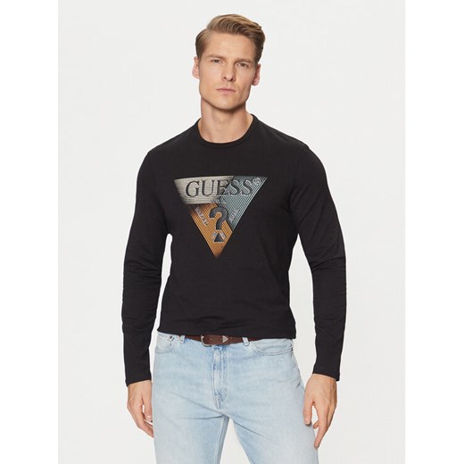 Guess Longsleeve M5RI15 J1314 Czarny Slim Fit ze sklepu MODIVO w kategorii T-shirty męskie - zdjęcie 182737955
