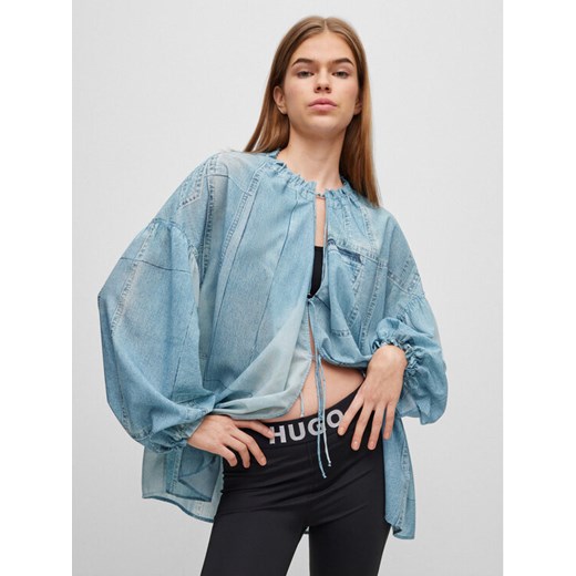 Hugo Bluzka 50488558 Niebieski Oversize ze sklepu MODIVO w kategorii Bluzki damskie - zdjęcie 182738025