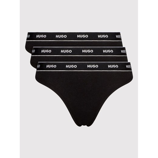 Hugo Komplet 3 par stringów 50469681 Czarny ze sklepu MODIVO w kategorii Majtki damskie - zdjęcie 182738098