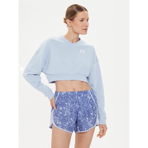 Under Armour Bluza Ua Rival Terry Os Crop Crw 1382738-539 Niebieski Loose Fit ze sklepu MODIVO w kategorii Bluzy damskie - zdjęcie 182738099
