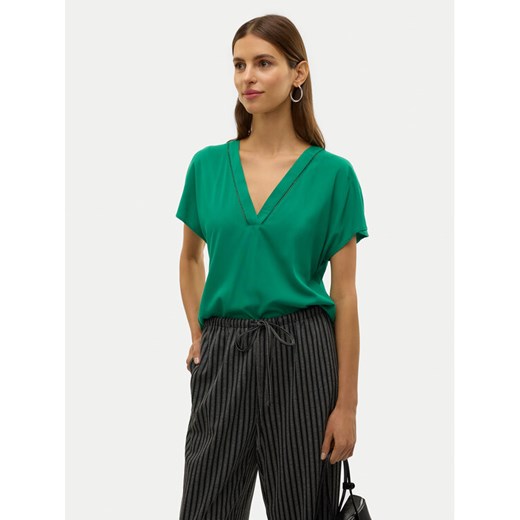Vero Moda Bluzka Bella 10327551 Zielony Regular Fit ze sklepu MODIVO w kategorii Bluzki damskie - zdjęcie 182738108