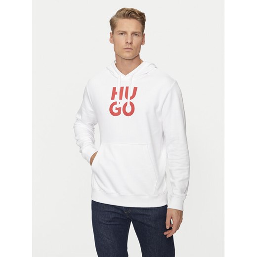 Hugo Bluza Daltorreson 50523848 Biały Regular Fit ze sklepu MODIVO w kategorii Bluzy męskie - zdjęcie 182738165