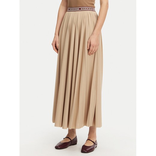 Weekend Max Mara Spódnica plisowana Bleu 2515771031 Beżowy Regular Fit ze sklepu MODIVO w kategorii Spódnice - zdjęcie 182738177
