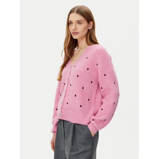 YAS Kardigan Bow 26034899 Różowy Regular Fit ze sklepu MODIVO w kategorii Swetry damskie - zdjęcie 182738469