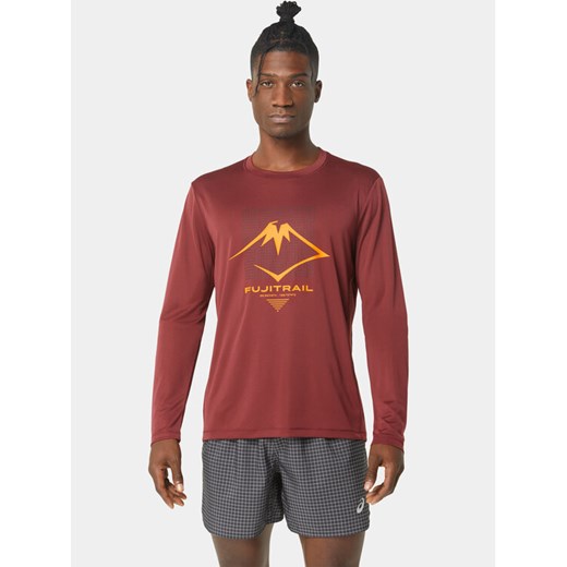 Asics Longsleeve Fujitrail Logo Ls 2011C720 Czerwony Ahletic Fit ze sklepu MODIVO w kategorii T-shirty męskie - zdjęcie 182738549