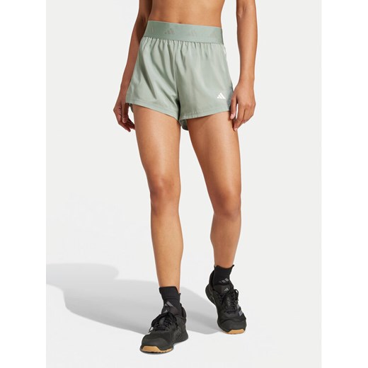 adidas Szorty sportowe Hyperglam Woven JC7392 Zielony Regular Fit ze sklepu MODIVO w kategorii Szorty - zdjęcie 182738618