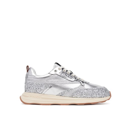 PINKO Sneakersy Zoe 03 SS0091T033 Srebrny ze sklepu MODIVO w kategorii Buty sportowe damskie - zdjęcie 182738636