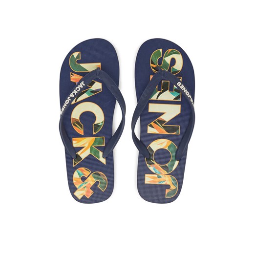 Jack&Jones Japonki Jfwlogo Palm Print Flip Flop Ln 12230642 Granatowy ze sklepu MODIVO w kategorii Klapki męskie - zdjęcie 182738685