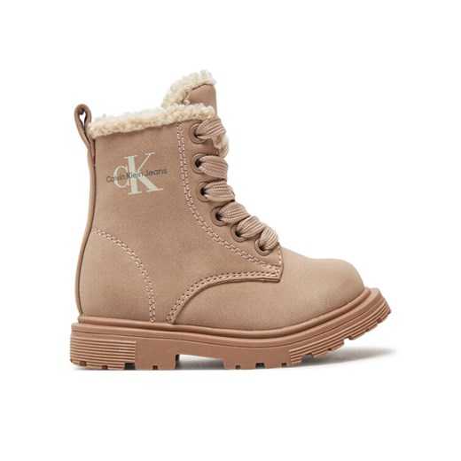 Calvin Klein Jeans Kozaki Lace-Up Bootie V1A5-81011-1628 Różowy ze sklepu MODIVO w kategorii Buty zimowe dziecięce - zdjęcie 182738706