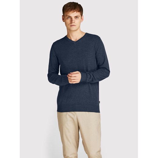Jack&Jones Sweter Emil 12208365 Granatowy Regular Fit ze sklepu MODIVO w kategorii Swetry męskie - zdjęcie 182738707
