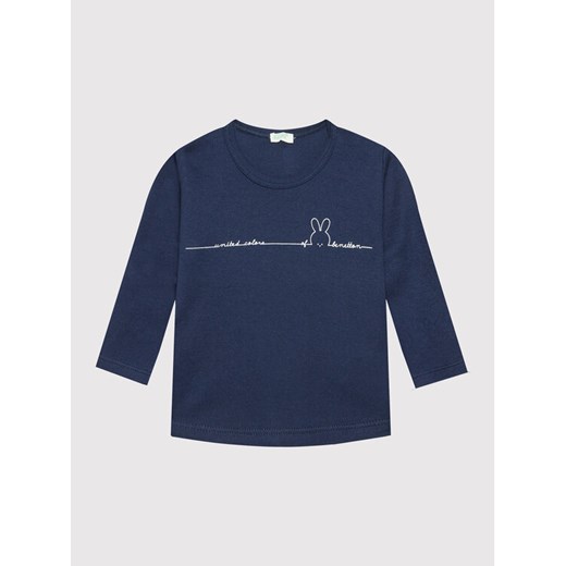 United Colors Of Benetton Bluzka 3I9WA100T Granatowy Regular Fit ze sklepu MODIVO w kategorii T-shirty chłopięce - zdjęcie 182738735