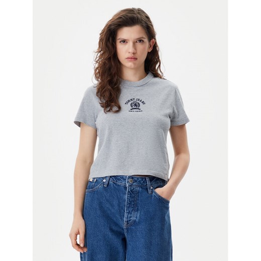 Tommy Jeans T-Shirt Varsity DW0DW20317 Szary Regular Fit ze sklepu MODIVO w kategorii Bluzki damskie - zdjęcie 182738867