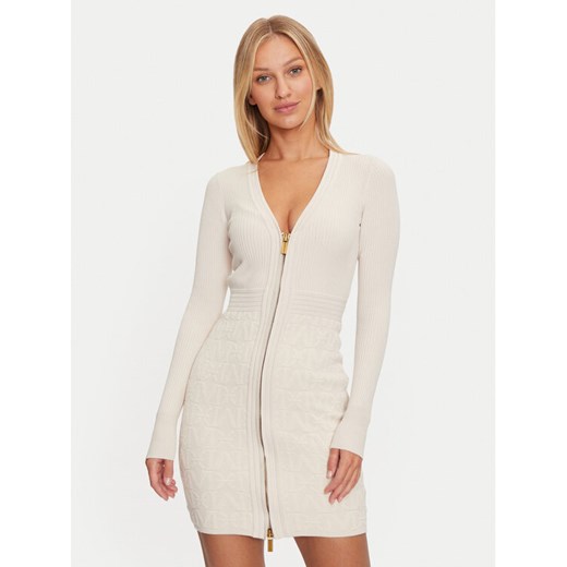 Marciano Guess Sukienka dzianinowa 4BGK91 5661Z Écru Slim Fit ze sklepu MODIVO w kategorii Sukienki - zdjęcie 182738927