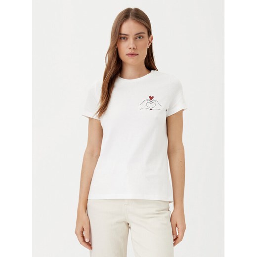 Vero Moda T-Shirt Viva 10322077 Biały Regular Fit ze sklepu MODIVO w kategorii Bluzki damskie - zdjęcie 182739008