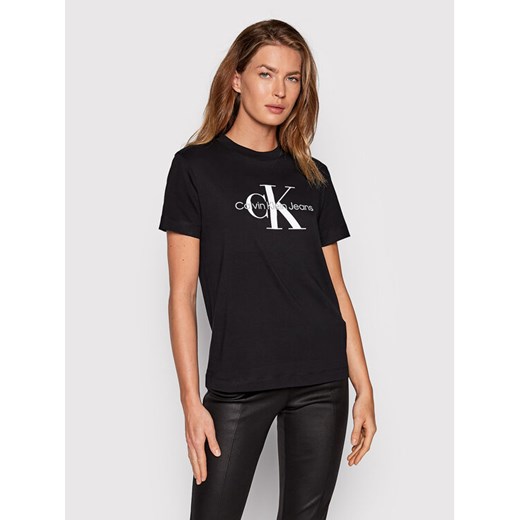 Calvin Klein Jeans T-Shirt J20J219142 Czarny Regular Fit ze sklepu MODIVO w kategorii Bluzki damskie - zdjęcie 182739058