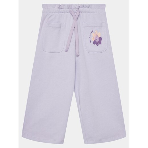 United Colors Of Benetton Spodnie materiałowe 3J68GF03R Fioletowy Cropped Fit ze sklepu MODIVO w kategorii Spodnie dziewczęce - zdjęcie 182739117