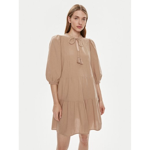 Vero Moda Sukienka letnia Pretty 10279712 Beżowy Regular Fit ze sklepu MODIVO w kategorii Sukienki - zdjęcie 182739146