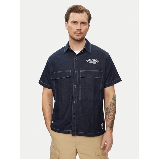 Wrangler Koszula jeansowa Casey 112351229 Granatowy Relaxed Fit ze sklepu MODIVO w kategorii Koszule męskie - zdjęcie 182739149