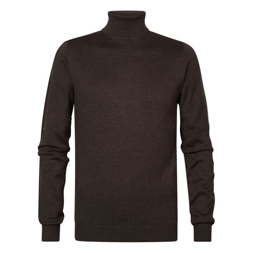 Petrol Industries Sweter M-3030-KWC260 Brązowy Slim Fit ze sklepu MODIVO w kategorii Swetry męskie - zdjęcie 182739188