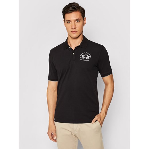 La Martina Polo CCMP01 PK001 Czarny Regular Fit ze sklepu MODIVO w kategorii T-shirty męskie - zdjęcie 182739316