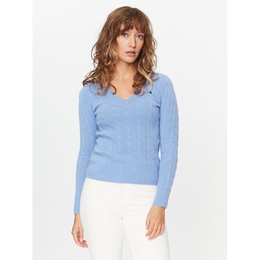 Polo Ralph Lauren Sweter 211910422004 Niebieski Regular Fit ze sklepu MODIVO w kategorii Swetry damskie - zdjęcie 182739317