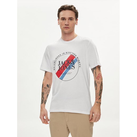 Jack&Jones T-Shirt Loof 12248624 Biały Standard Fit ze sklepu MODIVO w kategorii T-shirty męskie - zdjęcie 182739359