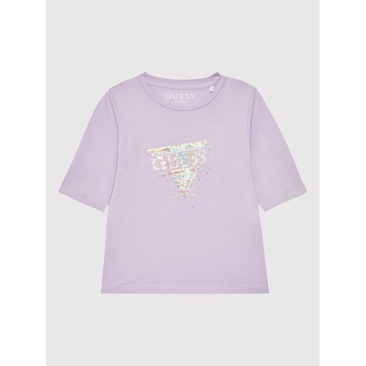 Guess Bluzka K2YI17 KAPO0 Fioletowy Regular Fit ze sklepu MODIVO w kategorii Bluzki dziewczęce - zdjęcie 182739427