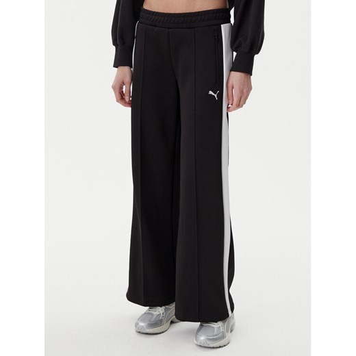 Puma Spodnie dresowe T7 629803 Czarny Wide Leg ze sklepu MODIVO w kategorii Spodnie damskie - zdjęcie 182739465