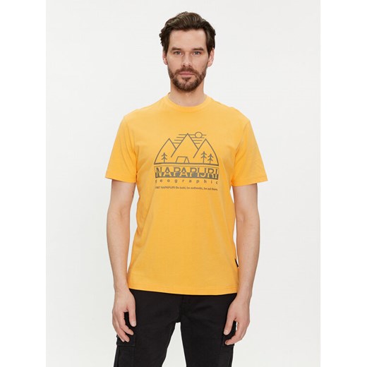 Napapijri T-Shirt S-Faber NP0A4HQE Żółty Regular Fit ze sklepu MODIVO w kategorii T-shirty męskie - zdjęcie 182739475