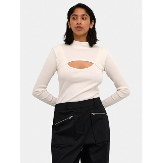 Karen by Simonsen Bluzka Mandarina 10104770 Écru Regular Fit ze sklepu MODIVO w kategorii Bluzki damskie - zdjęcie 182739477