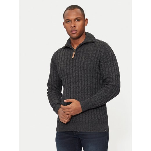 INDICODE Sweter Rufus 35-026 Szary Regular Fit ze sklepu MODIVO w kategorii Swetry męskie - zdjęcie 182739479