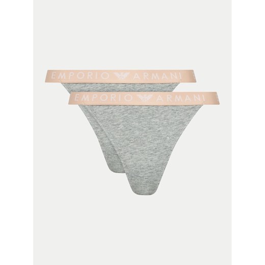 Emporio Armani Underwear Komplet 2 par stringów 164522 4F227 00948 Szary ze sklepu MODIVO w kategorii Majtki damskie - zdjęcie 182739517