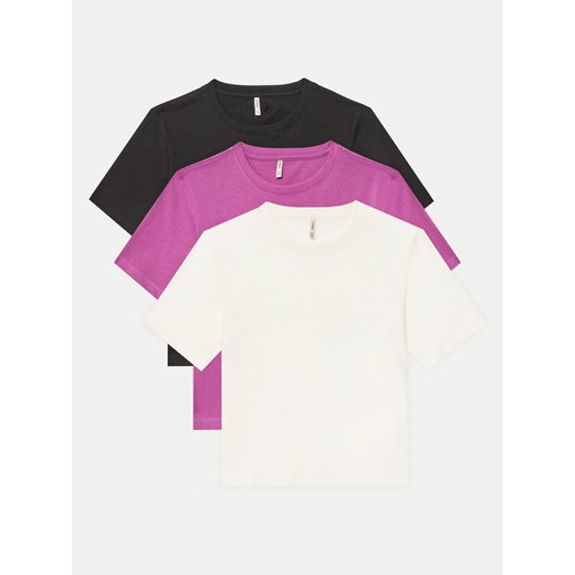 Kids ONLY Komplet 3 t-shirtów Rex 15350718 Kolorowy Regular Fit ze sklepu MODIVO w kategorii Bluzki dziewczęce - zdjęcie 182739557