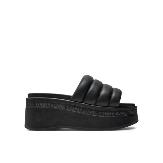 Tommy Jeans Klapki Tjw Wedge Sandal EN0EN02455 Czarny ze sklepu MODIVO w kategorii Klapki damskie - zdjęcie 182739755