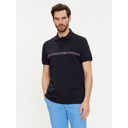 Tommy Hilfiger Polo Stripe Chest MW0MW34769 Granatowy Regular Fit ze sklepu MODIVO w kategorii T-shirty męskie - zdjęcie 182739859
