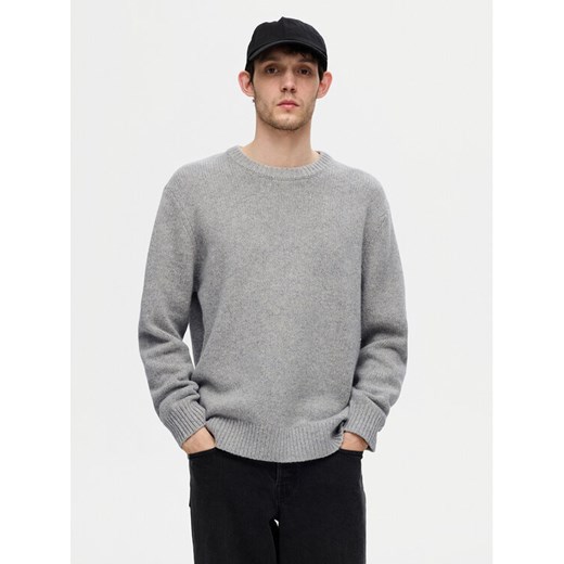 Selected Homme Sweter 16094643 Szary Regular Fit ze sklepu MODIVO w kategorii Swetry męskie - zdjęcie 182739885