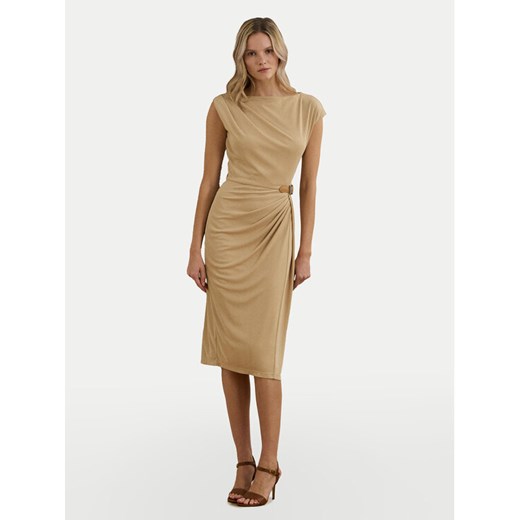 LAUREN RALPH LAUREN Sukienka codzienna 250964076001 Beżowy Slim Fit ze sklepu MODIVO w kategorii Sukienki - zdjęcie 182739945