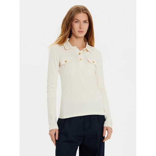 Tommy Hilfiger Polo WW0WW45308 Écru Slim Fit ze sklepu MODIVO w kategorii Bluzki damskie - zdjęcie 182739977