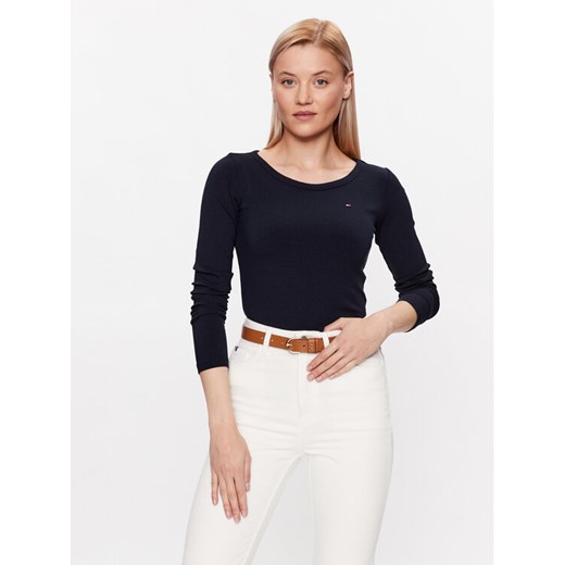 Tommy Hilfiger Bluzka WW0WW38869 Granatowy Slim Fit ze sklepu MODIVO w kategorii Bluzki damskie - zdjęcie 182740085