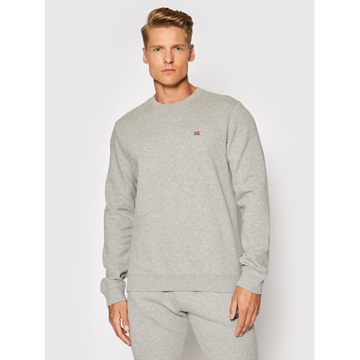 Napapijri Bluza Balis Crew NP0A4FQW Szary Regular Fit ze sklepu MODIVO w kategorii Bluzy męskie - zdjęcie 182740096